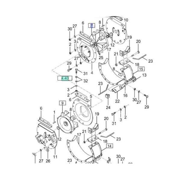 NH-84607287 Bębęn domłacający przenośnika kłosowego PRAWY