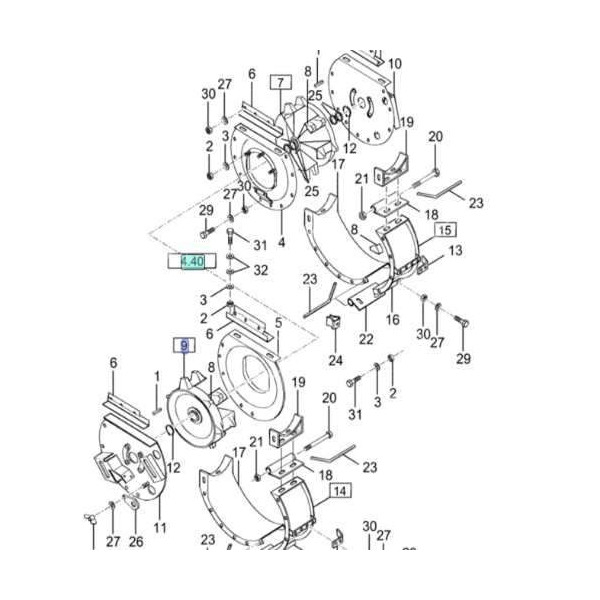 NH-84607287 Bębęn domłacający przenośnika kłosowego PRAWY