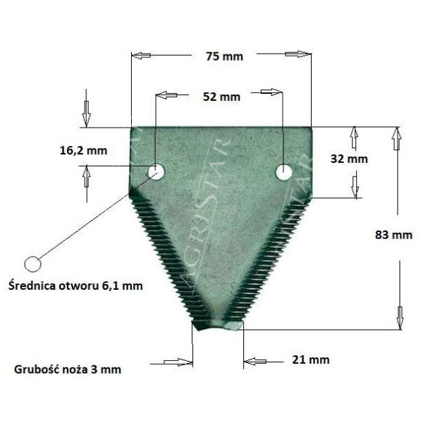 CNT01-84435879 Nożyk kosy TF42, TF44 TF46, TC52, TC54, TC56 TC5060, TC5070, TC5080