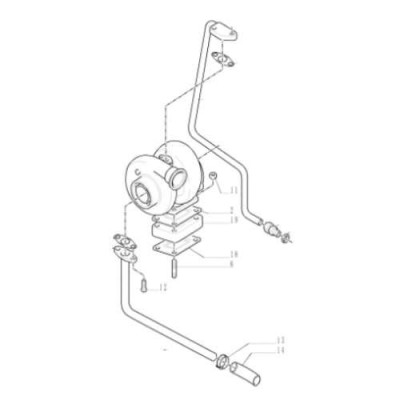 przewód kolanko rurki smarowania Turbiny  Case  CVX 120 130, 140, 150, 160, 170, 175, 195 CS 120 130 150 New Holland TVT CVT