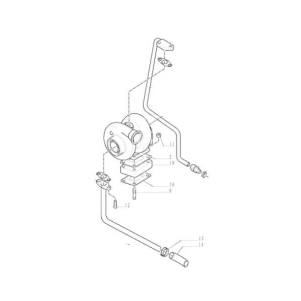 przewód kolanko rurki smarowania Turbiny  Case  CVX 120 130, 140, 150, 160, 170, 175, 195 CS 120 130 150 New Holland TVT CVT