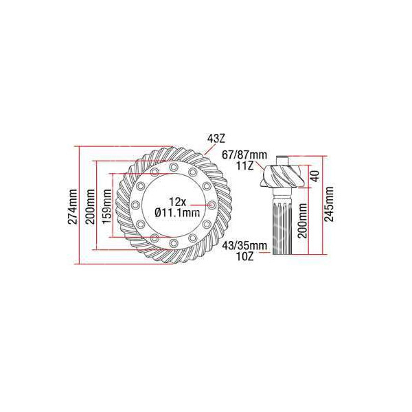 PON7034 Wałek atakujący + Zębatka