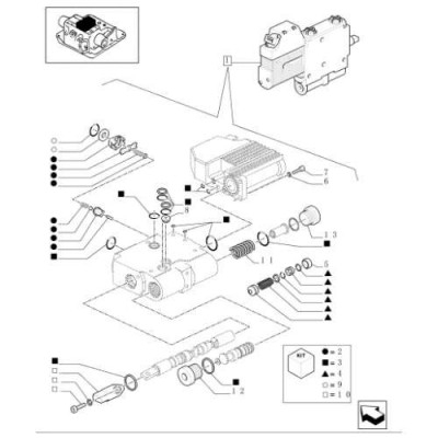komplet naprawczy sekcji rozdzielacza zaworu New Holland T6010 T6020 T6030 T6040 Case Maxxum 100 110 115 120 125 130 MXU Puma St