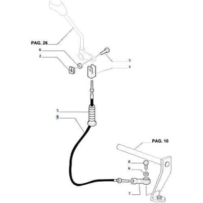 Linka zmiany biegów 1370 mm 82006918 82000763 New Holland TM110 TM115 TM120 TM125 TM130 TM135 TM140 TM150 TM165