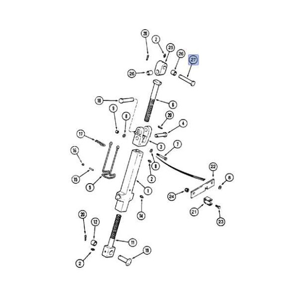 Sworzeń górny wieszaka Case Magnum 7110, 7120, 7130, 7140, 7150 7210, 7230, 7240, 7250 39-51276 , 24512R1