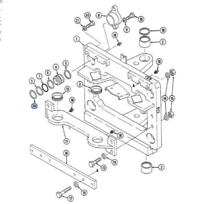 Pierścień Uszczelniacz siłownika blokady przesówu Case: 580SLE,580SK, 580K, 580M,580SL G109298