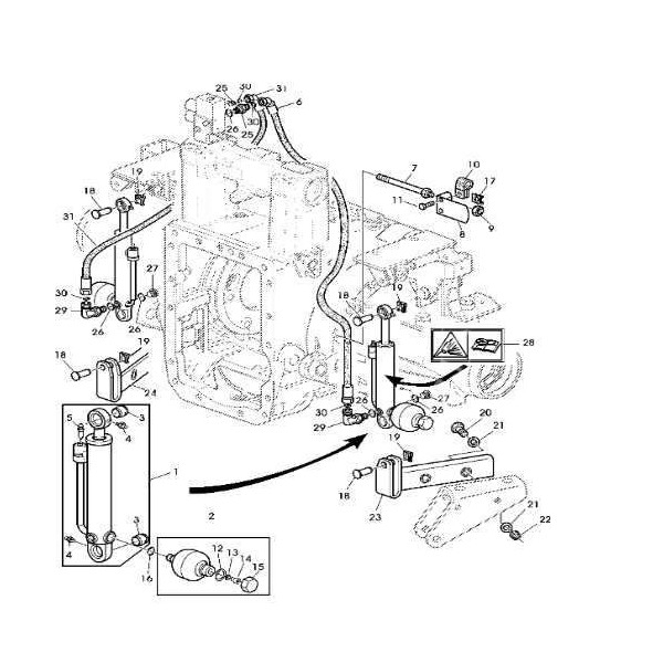 Akumulator hydrauliczny John Deere 6020 6120 6220 6320 6420 6420S 6520 6620 6820 6920 AL151076