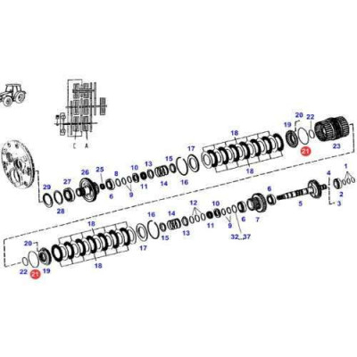 Uszczelniacz tłoka Sprzęgłowego Power Shift Fendt Favorit 816 818 822 824 F514100360720