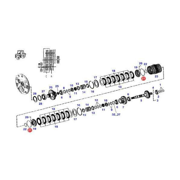 SKR4253 Uszczelniacz tłoka Sprzęgłowego Power Shift Fendt
