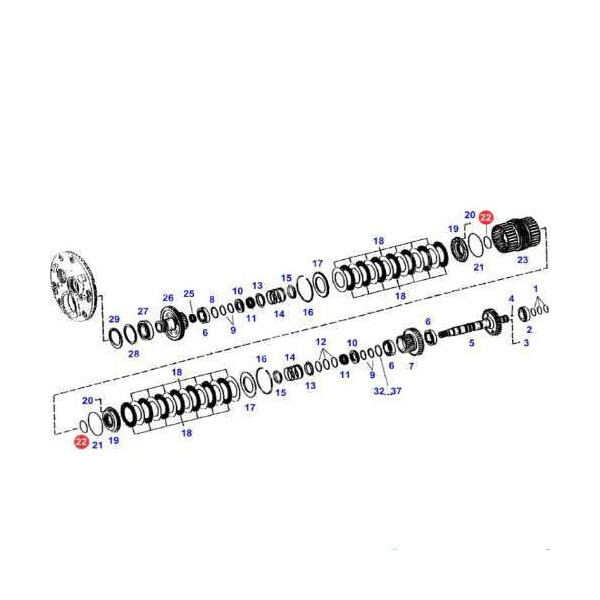 SKR4253 Uszczelniacz tłoka Sprzęgłowego Power Shift Fendt
