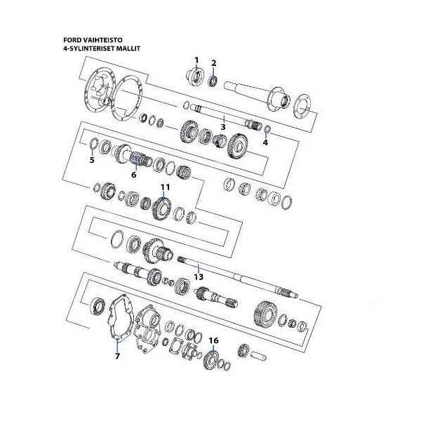 Wał napędowy wałek pośredniej skrzyni biegów New Holland / Ford 5200 7700 6710 6810 7610 7710 81805444 C5NN7A684A