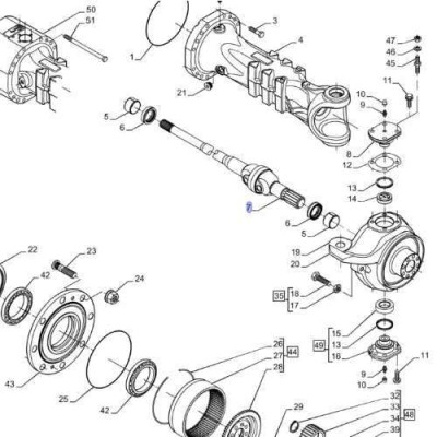 PON3527 New Holland LM Achswelle komplett