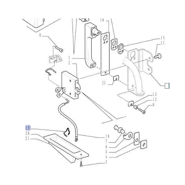 LIN7004 Linka klamki zamka drzwi Case JXU 75 80 85 95 90 105 115 MXM 120 130 135 140 150 155 150 New Holland ts TM 115 125 T5030