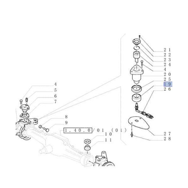Łożysko zwrotnicy New Holland TM120 TM130 TM140 TS100 Case Maxxum 100 110 115 125 135 140 145 Puma