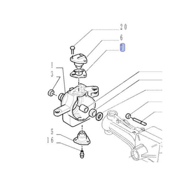 Podkładka sworznia zwrotnicy 0,1mm case JX80, JX90, JX95 Maxxum MXU MXM Puma new holland TD fiat ford
