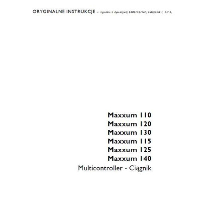 Istrukcja napraw - obsługi operatora książka serwisowa Case Maxxum 110 120 130 140 115 125 multicontroler