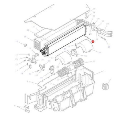 Nagrzewnica kabiny Massey Ferguson 3065, 3070, 3075, 3080, 3085, 3090, 3095, 3115 3120, 3125 6445, 6455, 6460, 6465