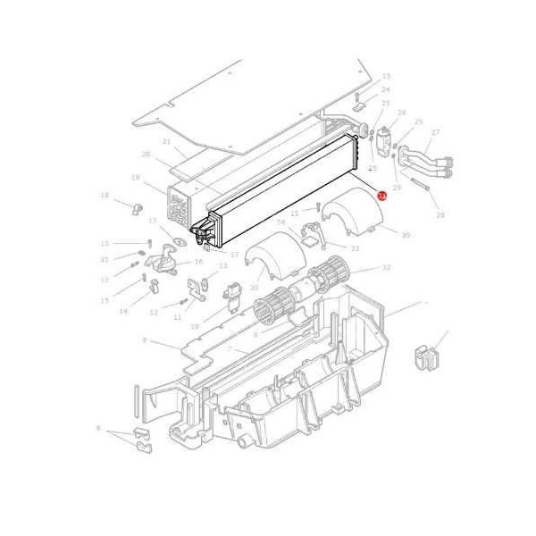 Nagrzewnica kabiny Massey Ferguson 3065, 3070, 3075, 3080, 3085, 3090, 3095, 3115 3120, 3125 6445 3310827M92