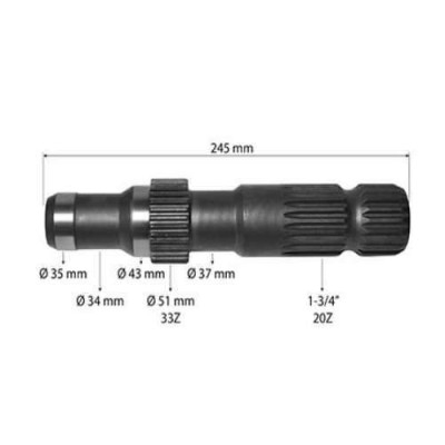 Końcówka wałka WOM PTO Z 33/Z 20
