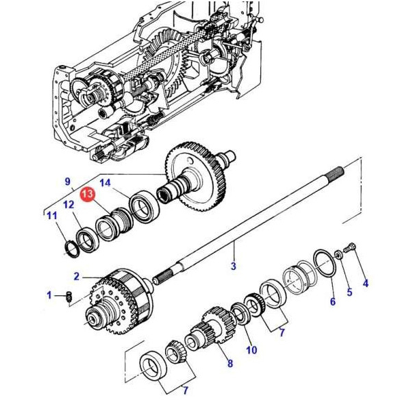 Tuleja wałka 3384388M1 Massey Ferguson 3050 3085 3115 3125 3610 3655 5425 5465 6120 6170 6235 6270 6445 6480 8140 8160 8240 8260