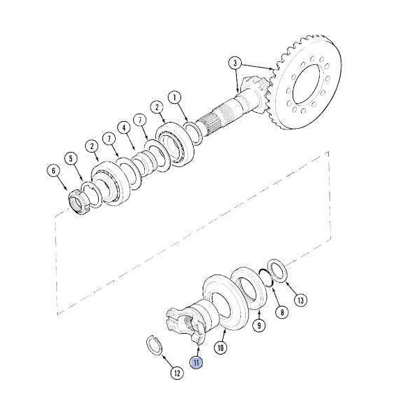 Flansza wałka ataku przód Case 5000