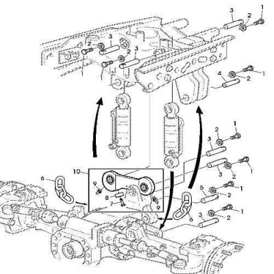 Sworzeń siłownika osi TLS John Deere 6310, 6410, 6510, 6610, 6810 6910 6320 6420 6620 6020 6120 6520 6820 6920 L166723