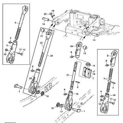 Gwint pręt wieszaka ramion podnośnikaJohn Deere 6300, 6400 6610 6020 6120, 6220, 6420 6620 6130, 6230, 6330, 6430, 6530 L200755,
