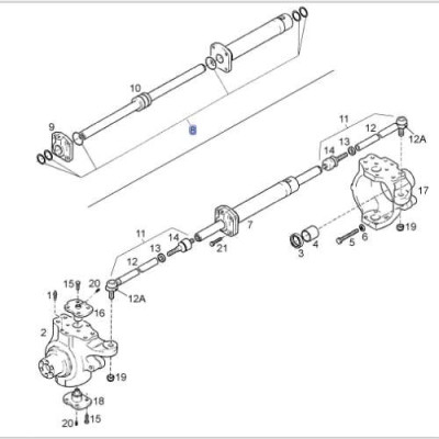 HYD2608 Zestaw uszczelek siłownika skrętu Case CS Steyr 354719A1
