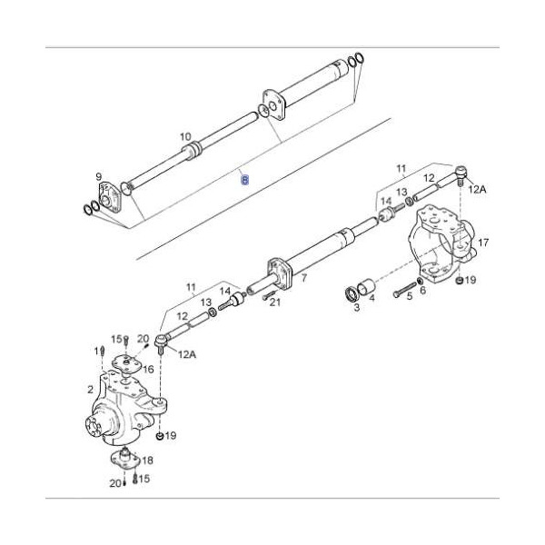 HYD2608 Zestaw uszczelek siłownika skrętu Case CS Steyr 354719A1