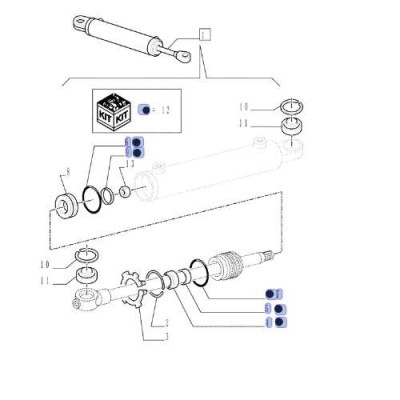 Zestaw uszczelniaczy siłownika skrętu Case JX Farmall MXM New Holland TD90, TD95
TD5030, TD5040, TD5050 TM155, TM165 TS