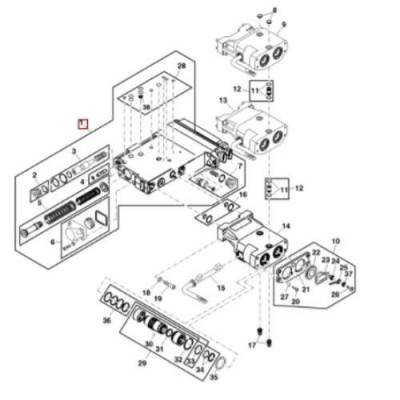 sekcja rozdzielacz hydrauliczny selektywny John Deere 6140R, 6210R, 7200R, 7215R, 7230R 7270R 8310 8330 8335 8345 8430 RE308284