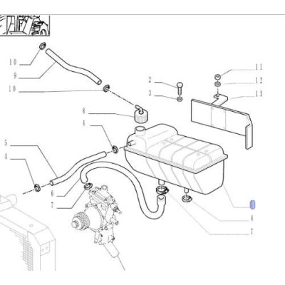 Zbiornik wyrównawczy płynu chłodnicy Case cvx maxxum mxm mxu New Holland tm ts tsa Steyr cvt 82019583 82019582 82019581
