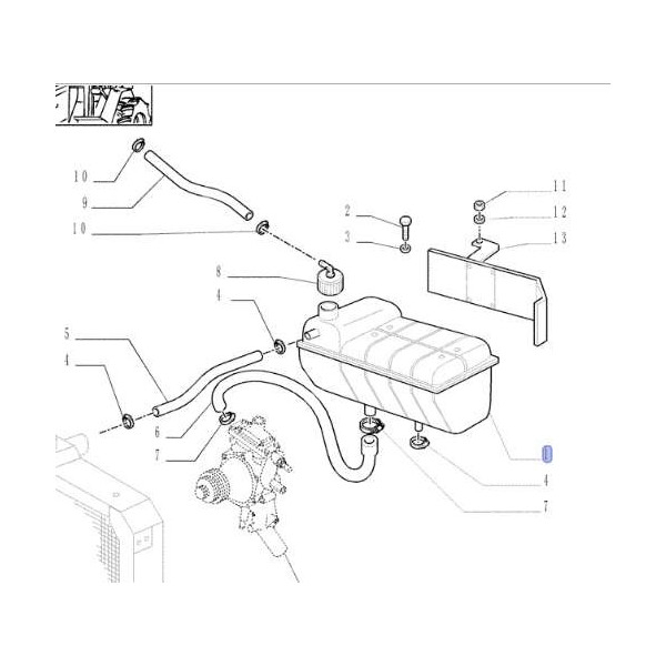 SUC4004 Zbiornik wyrównawczy płynu chłodniczego cvx maxxum mxm mxu New Holland tm ts tsa Steyr cvt