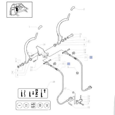 Linka sterowania rozdzielacza hydrauliki Case Maxxum 100,110,115,120,125,140 Puma 165,170,200,210 New Holland T6 T7 87308462