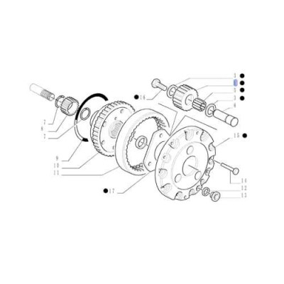 Zębatka Satelita układu planetarnego Case farmall  JX80, JX85, JX90, JX95 JXU New Holland TD TL 87303252