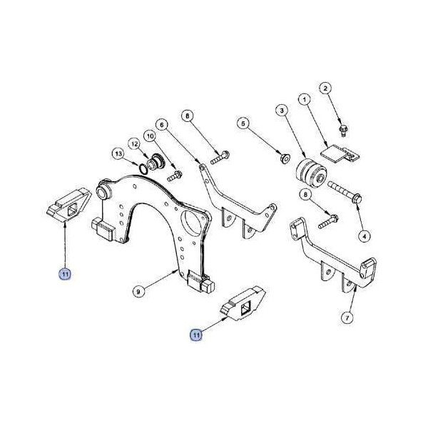 Wspornik amortyzator silnika tylny case magnum 251991A1