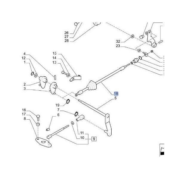Linka gazu nożnego Case JX1070U JX1080U JX1100U JXU 75 JXU 95 JXU 105 New Holland T5030 T5040 T5050 T5070 TL100A TL90A 47134192