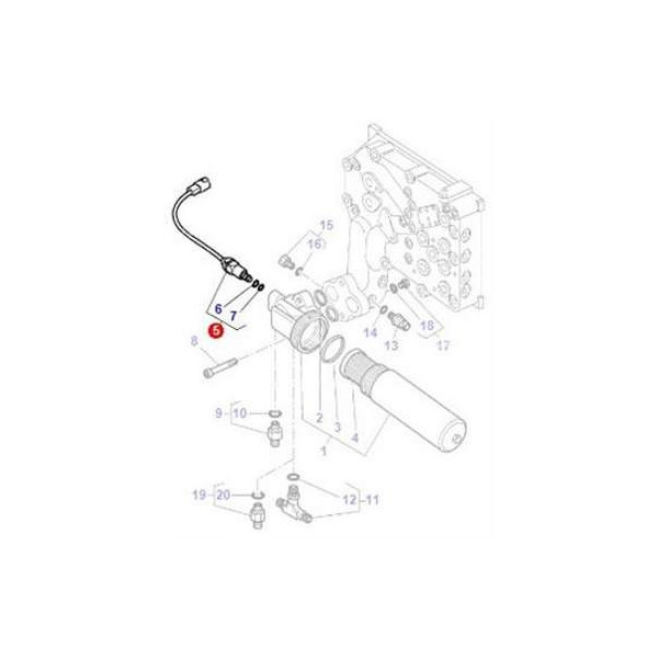 ELE4055 Czujnik zapchania filtra oleju Massey Ferguson LT75A, LT85A, LT95A, 6445, 6455, 6460, 6465, 6470, 6475, Renault Claas Ax