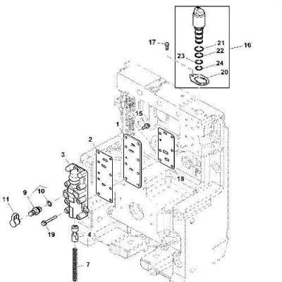 Zawór włącznik walka przekaźnika PTO  John Deere 5000 6610 6820 6930 7000 7230 7430 7630  AL158332