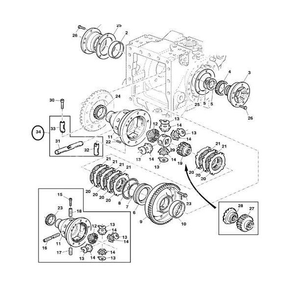 PON4003 zestaw sworzni układu różnicowego