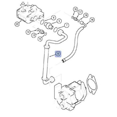 HYD7167 Wąż przewód hydrauliczny pompy Case MX15 MX170