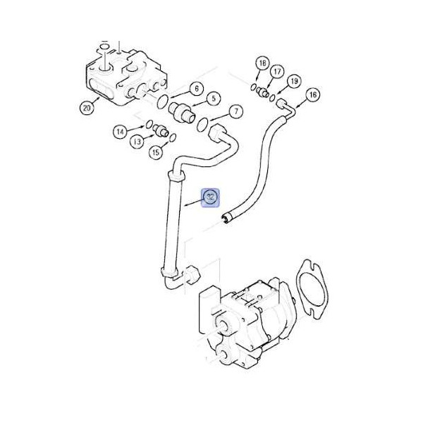 HYD7167 Wąż przewód hydrauliczny pompy Case MX15 MX170