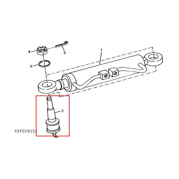 PON2690 Sworzeń siłownika skrętu John Deere 7000 8000 6M 6R AL75721