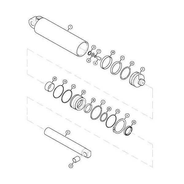 Tulejka siłownika podnośnika Case  MX150 MX170 McCormick XTX185 XTX200 XTX215 356393A1