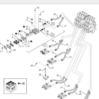HYD2617 Zestaw uszczelek rozdzielacza Case Magnum New Holland T8000 345193A1