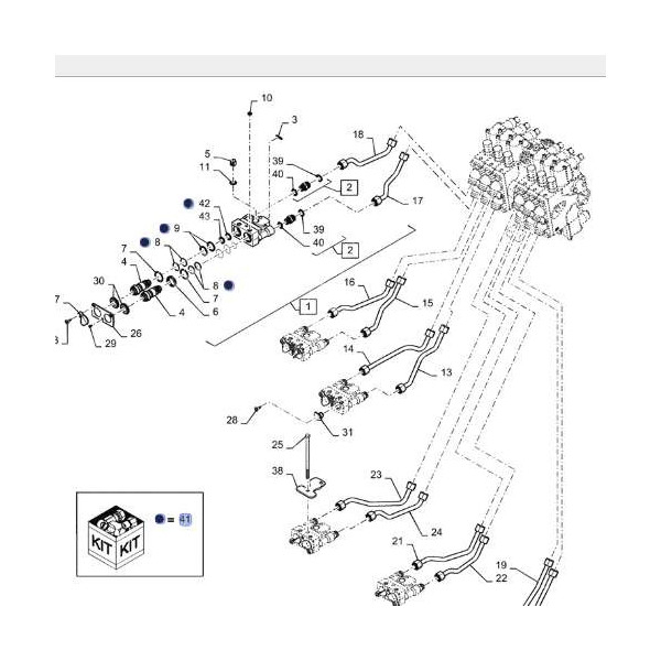 HYD2617 Zestaw uszczelek rozdzielacza Case Magnum New Holland T8000 345193A1