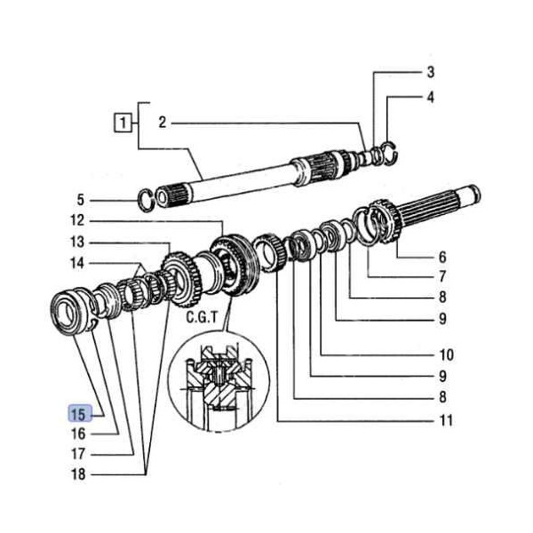 Łożysko wałka skrzyni biegów 87302536
