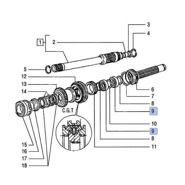 Łożysko wałka skrzyni biegów Case JX100U JX90 VJ Farmall 65A-95A
Ford 5000 6000 Fiat 6000 New Holland T4 T5 TD4 TD5 TL