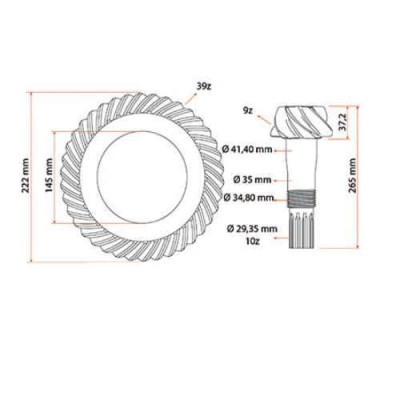 Atak przedniego mostu 9x39 5142023  New holland TD80D, TD90D TD5030, TD5050, TL90 TL100 case JX60 JX70 JX80 JX85 JX90 JX95