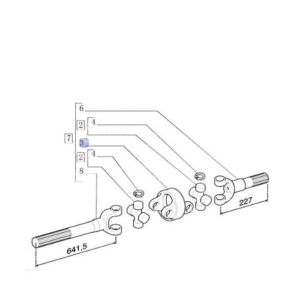 PON3613 Łącznik krzyżaków półosi Case JX JXU New Holland T4000 T5000 5191027
